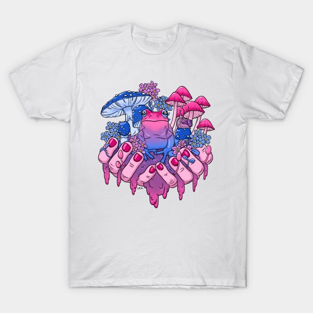 Bisexual Frog Fungi Handful T-Shirt by lrmackay